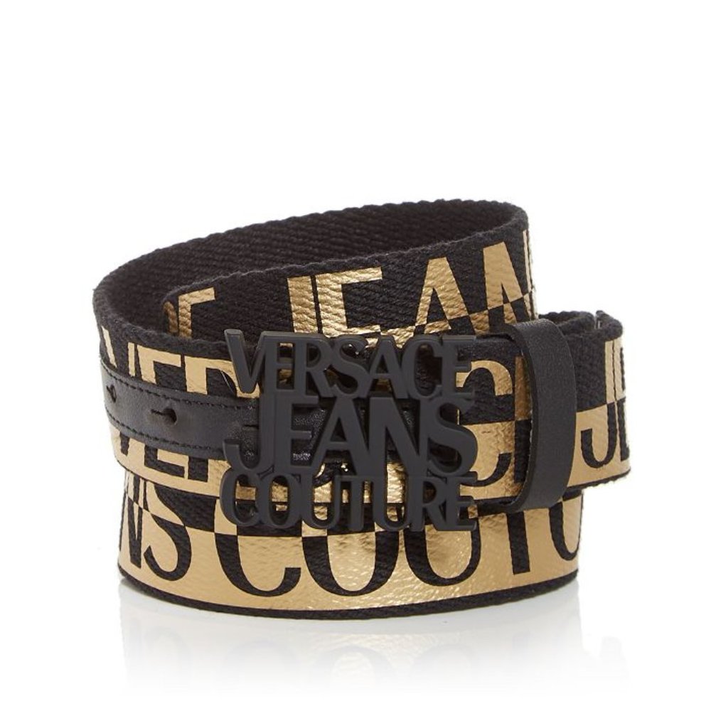NWT!! Authentic Versace Jeans‎ Couture Men's Coated Gold Ribbon Belt